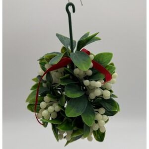 Vintage Christmas Decor Hanging Plastic Mistletoe Kissing Ball